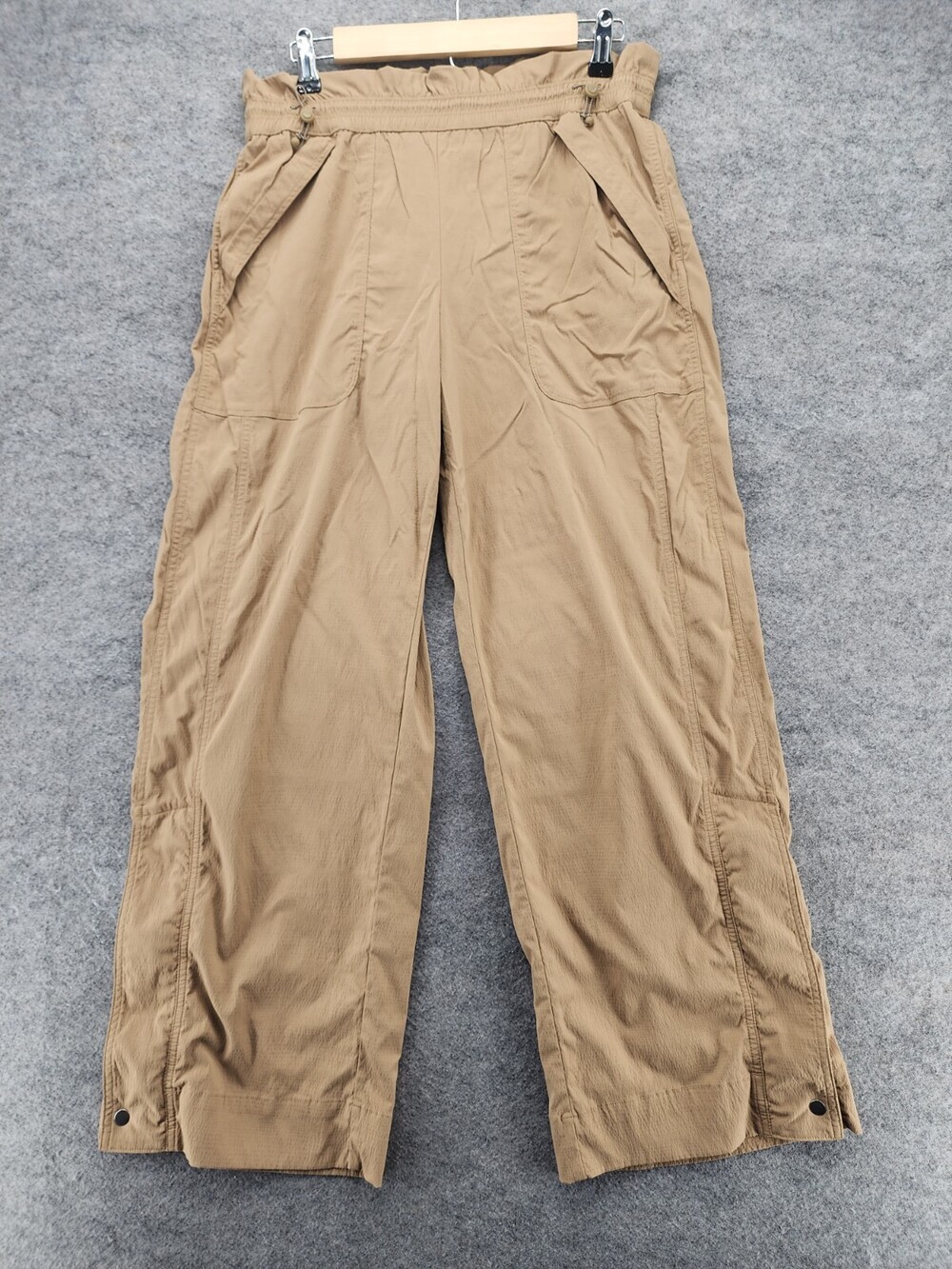 Athleta Pants Womens 8 Petite Beige Ankle Zip High Rise